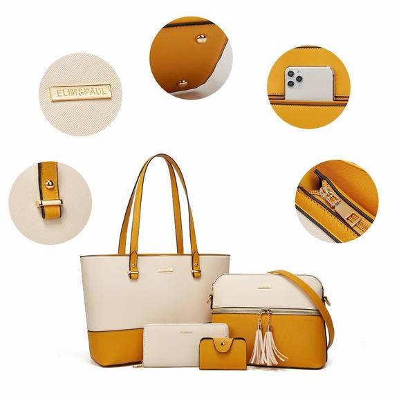 Deluxe Leather Bag Ensemble Satchels